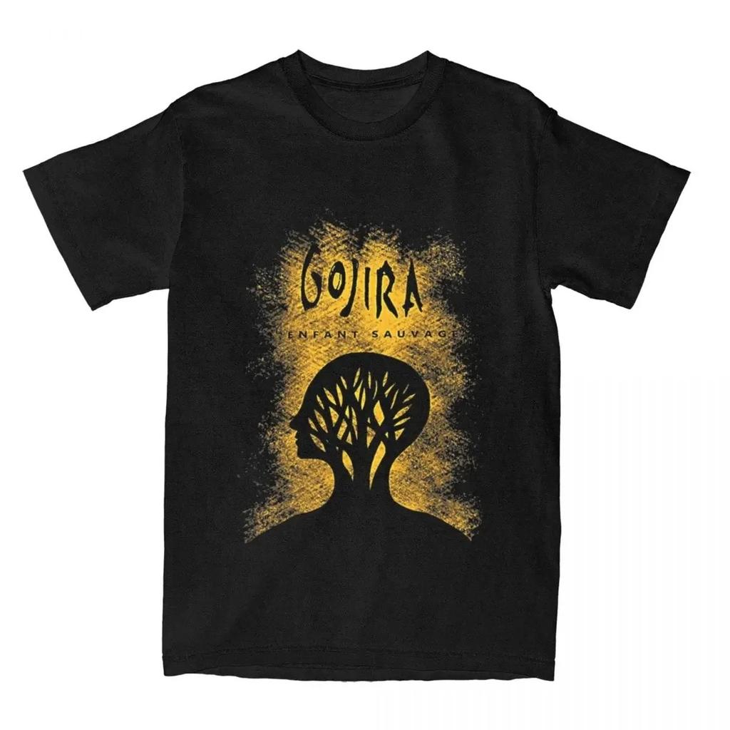2026 Gojiras Rock Metal Band Printed TShirt Unisex Loose Pure Cotton Vintage Crew Neck Short Sleeve Summer Casual Tshirts