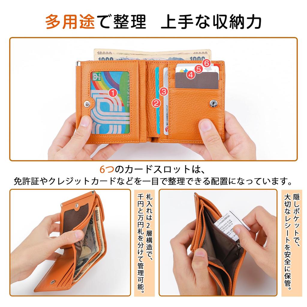 Genuine Leather Bifold Wallet for Men and Women with Kiseki Mini Travel Card Coin Key Casual [imeetu] Pocket, Wallet, Wallet, Compact, Soft,