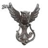 Vintage Door Knocker Cast Iron Owl Knocker, Wrought Hollow Carved Wall Decor, Art Thickened Rustproof Cabinet Pull Handle, Pre-Drilled Holes for Gate