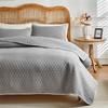 1pc Bedspread+ Pillowcase 3pcs Set Solid Color Ultrasonic Quilted Bedsheet Gentle Breathable Blanket for Home Decoration