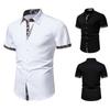 Mens Casual Short Sleeve Shirt Formal Plaid Collar Tide Button Shirt for Men Polo Shirt Men's Slim Fit T-shirts