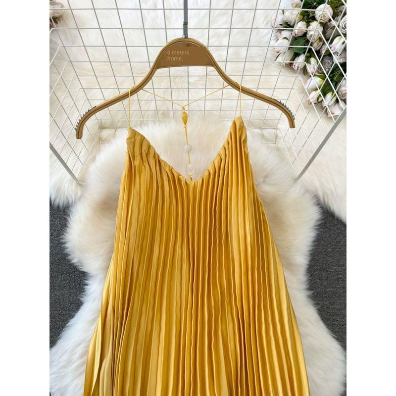 Travel Photography Loose Sling Beach Dress for Seaside Vacation