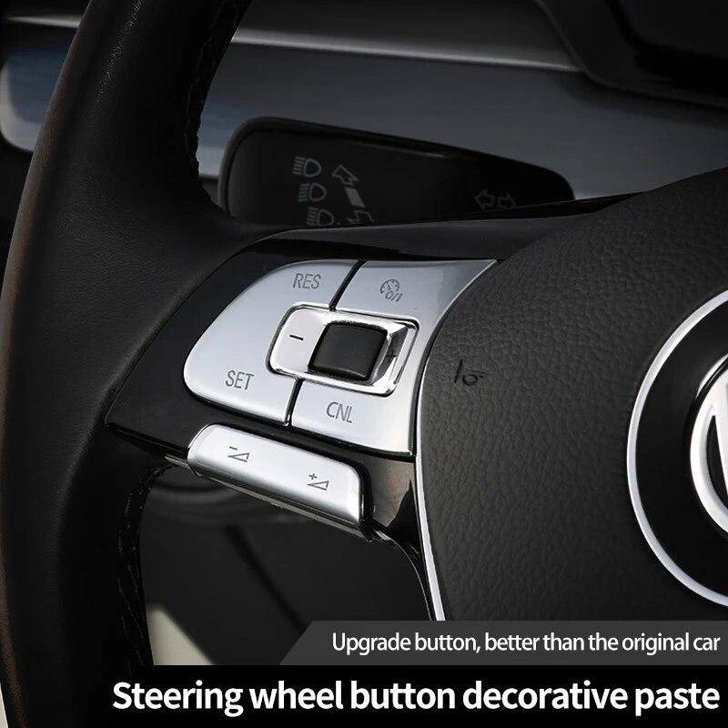 Car Steering Wheel Button Decorative Sticker For For Volkswagen Vw CC Sagitar Magotan B8l Golf 7 Sportsvan Protective Sticker