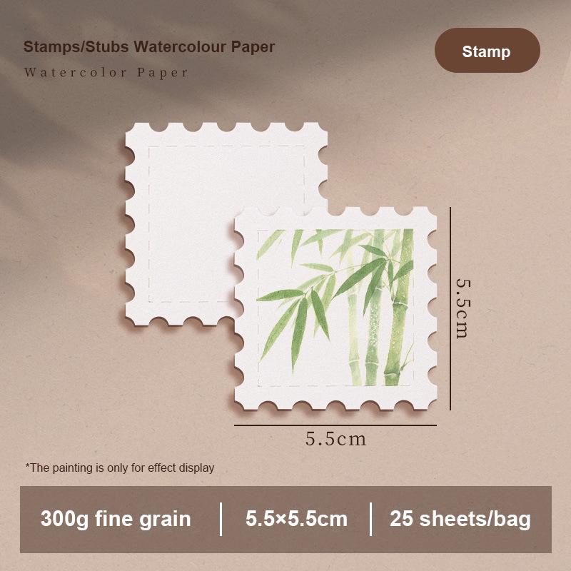 

POTENTATE Stamp Ticket Stub Watercolor Painting Paper 300g Portable Travel Sketch Paper Water Color Drawing Paper Art Supplies