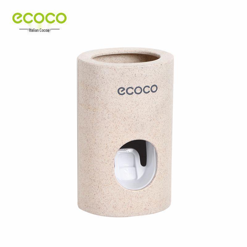 Wheat Straw Wall-Mounted Automatic Toothpaste Dispenser & Squeezer