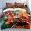 Colorful Dessert Decorative Set Soft Comfortable Duvet Cover Bedding Set Included 1*Duvet Cover & 2*Pillowcases, Gift