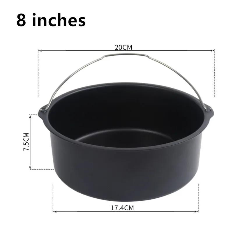 6/7/8inchAir fryer Baking Mould Non-Stick baking Basket Round for Oven AirFryer Baking Roasting Kitchen Accessories Dropshipping