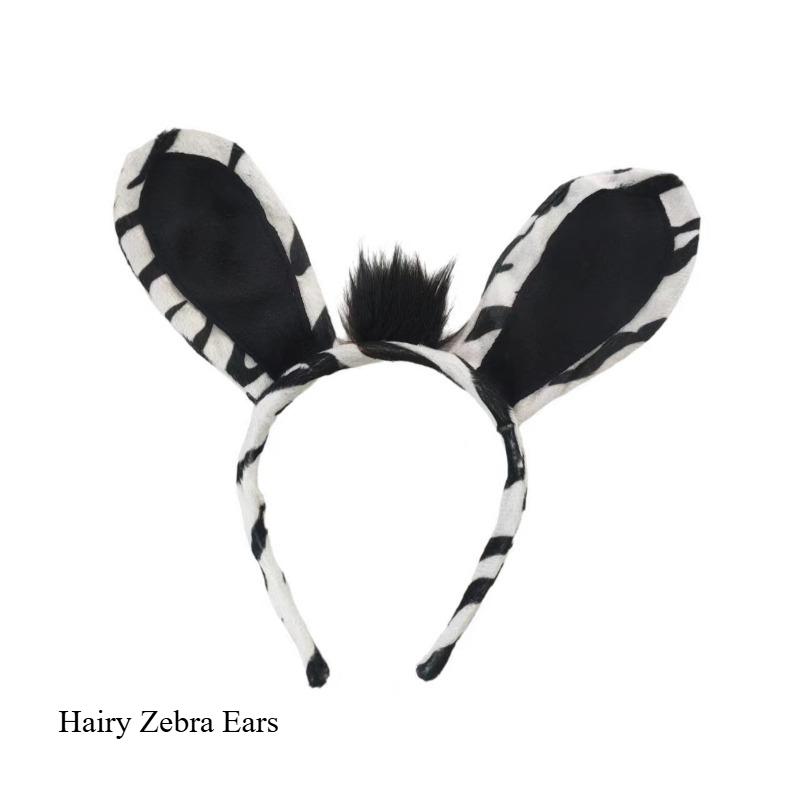 

Хэллоуин Зебра Повязка на голову с ушками и заколка для волос для детей, Аксессуары для костюмированной вечеринки, Подарок, Тканевые банты для волос one size