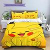 Biancheria da letto con motivo Pikachu Decorazione per la casa Regalo di compleanno (1 * copripiumino + 2 * federa, senza nucleo)