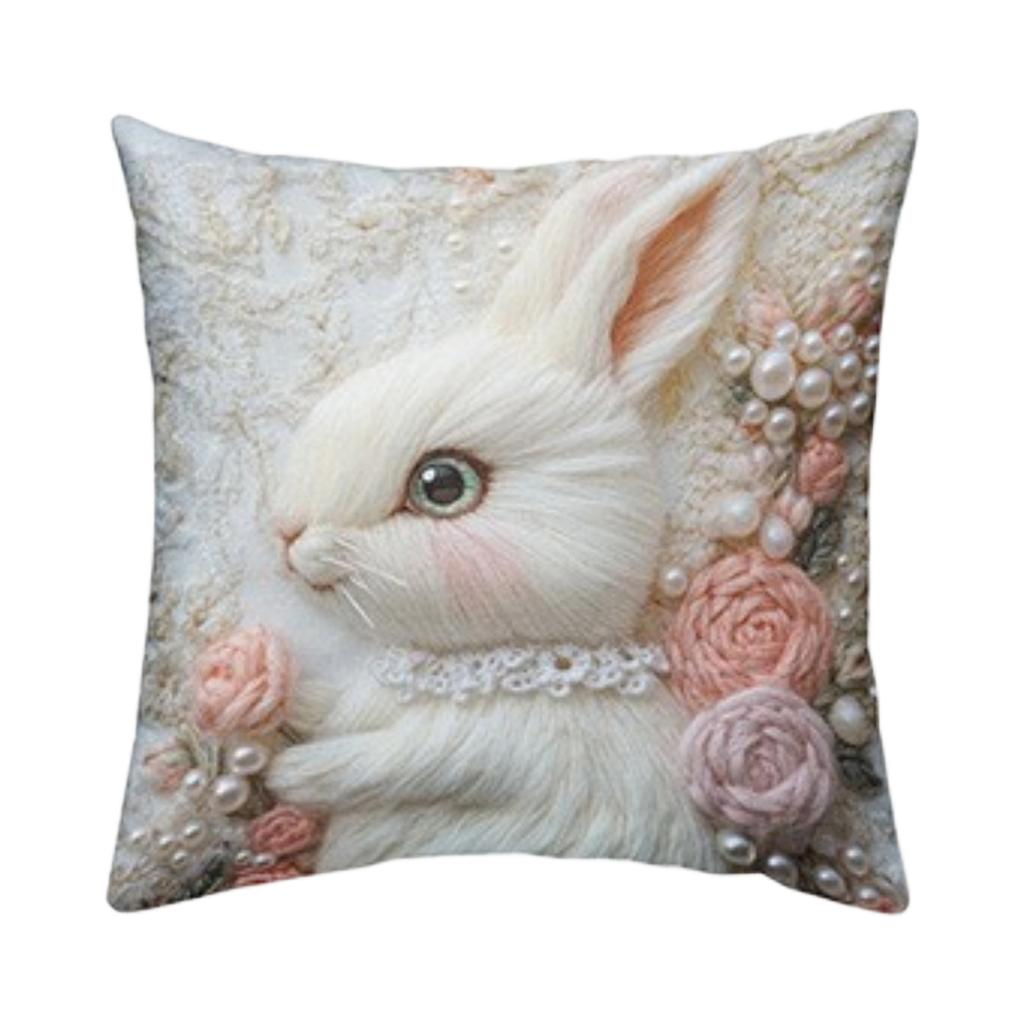 Imitation 3D Rabbits Pillow Cover For Holiday Decoration, Living Room Sofa Cushion, Pillowcase (without Core)
