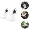 2 Pcs Home Decoration The Bird Seagull Artificial Figurines Party Ornaments