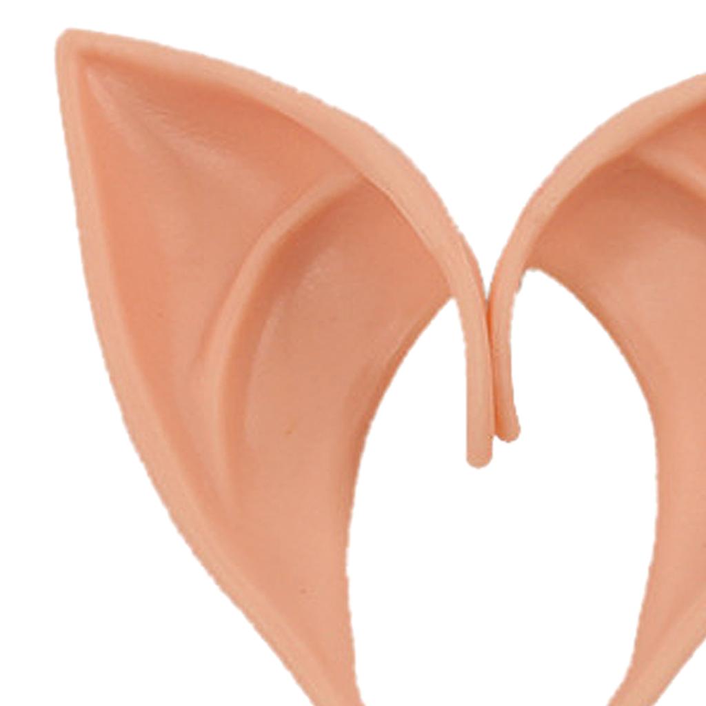 1 Pair Elf Ears Lifelike Soft Pointy Reusable Fairy Pixie Elf Ears for Cosplay Halloween Christmas Any Themed Party