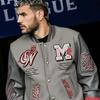 Trendy Soccer Fashion Men's Embroidered Bomber Jacket Hip Hop Letter Splicing Artificial Leather Baseball Clothing Y2K Jacket