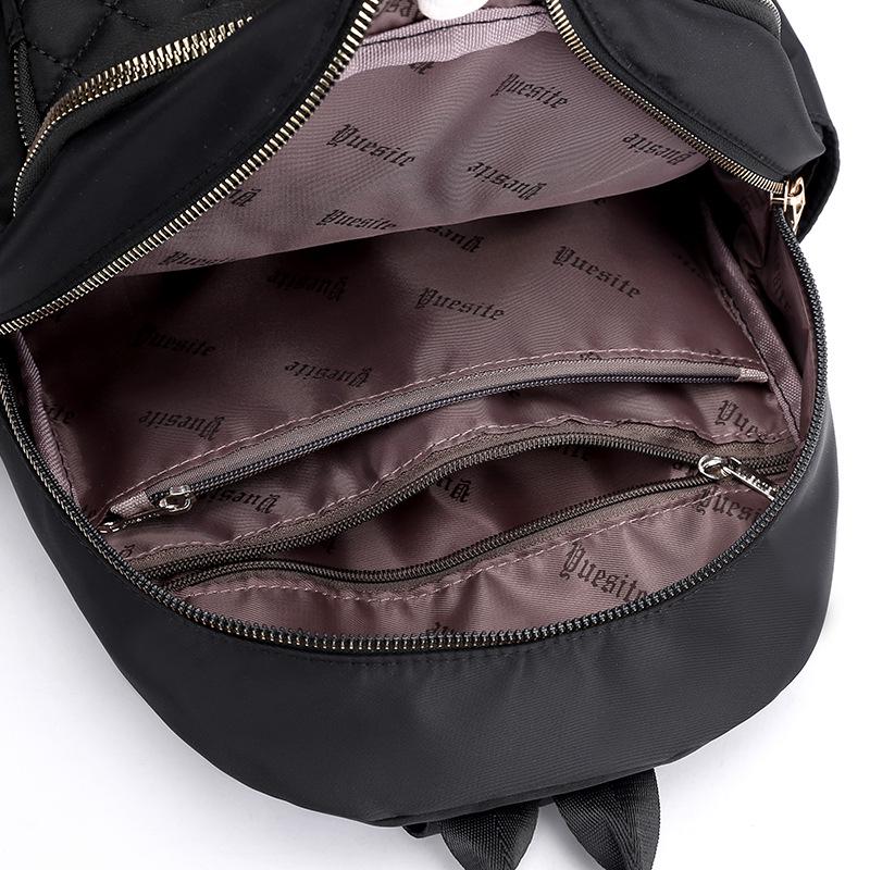 Casual Minimalist Zipper Backpack Quilted Detail Rucksack Women's All-Match Travel Storage Bag