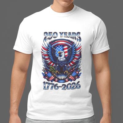 250 Years 1776-2026 Patriotic Eagle Shirt USA 250th Anniversary Tee Unisex
