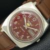 VINTAGE SEIKO 5 AUTOMATIC 7006A JAPAN MENS MAROON COLOR DIAL WATCH A708578-1