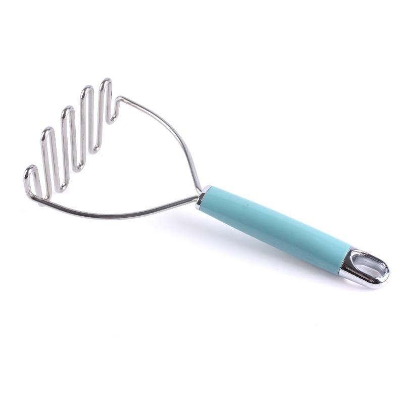 

Manual Tainless Steel Potato Masher Fruit Vegetable Pressure Mud Machine Kitchen Children Food Crusher Complementary Gadget синий