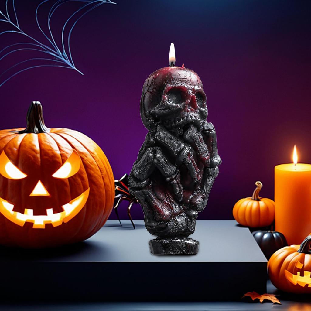 Halloween 3D Skull Silicone Candle Mold Rose Skull Halloween Candle Casting Mold Aromatherapy Silicone Candle Casting Mold