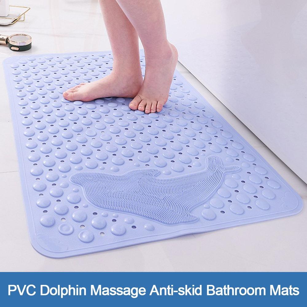 

Water Absorption Bath Mat Non-slip Floor Rug Durable Doormat Bathtub Light Blue