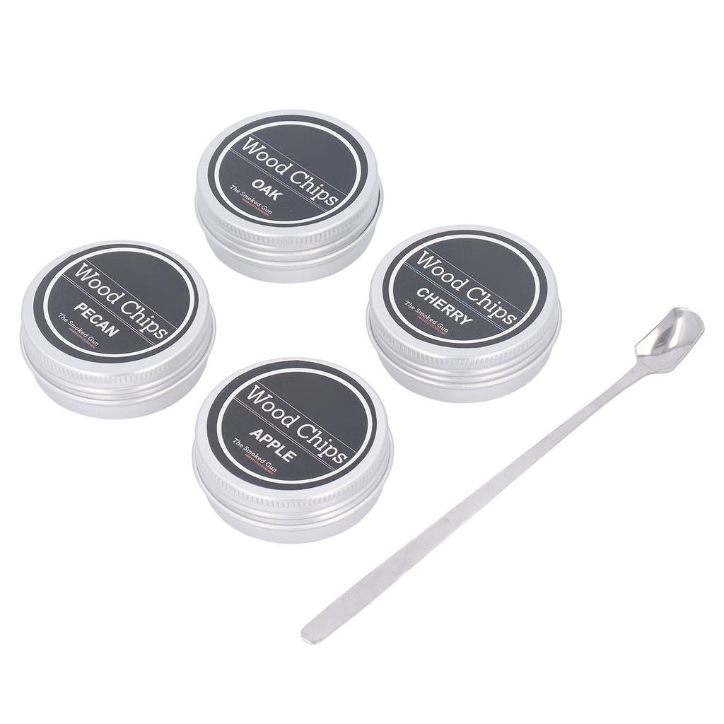 Wood Chips for Cocktail Smoker 4 Flavors Natural Wood Chips Including Cherry Apple Pecan Oak for