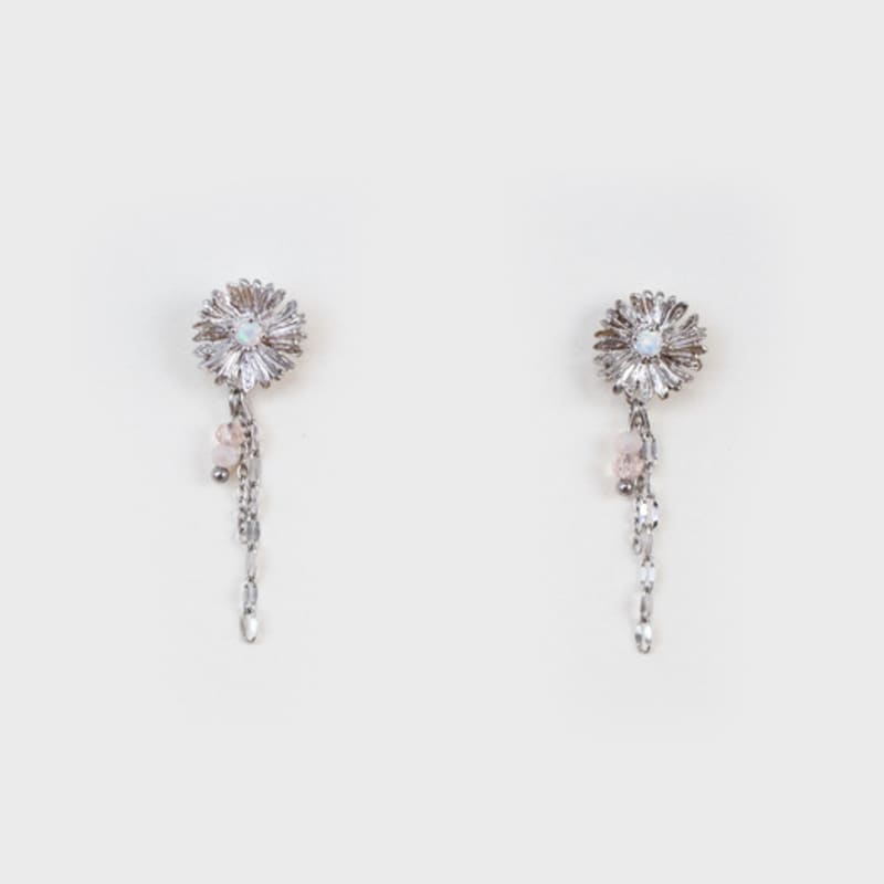 LingerPiece Silver Dandelion Flower Earring