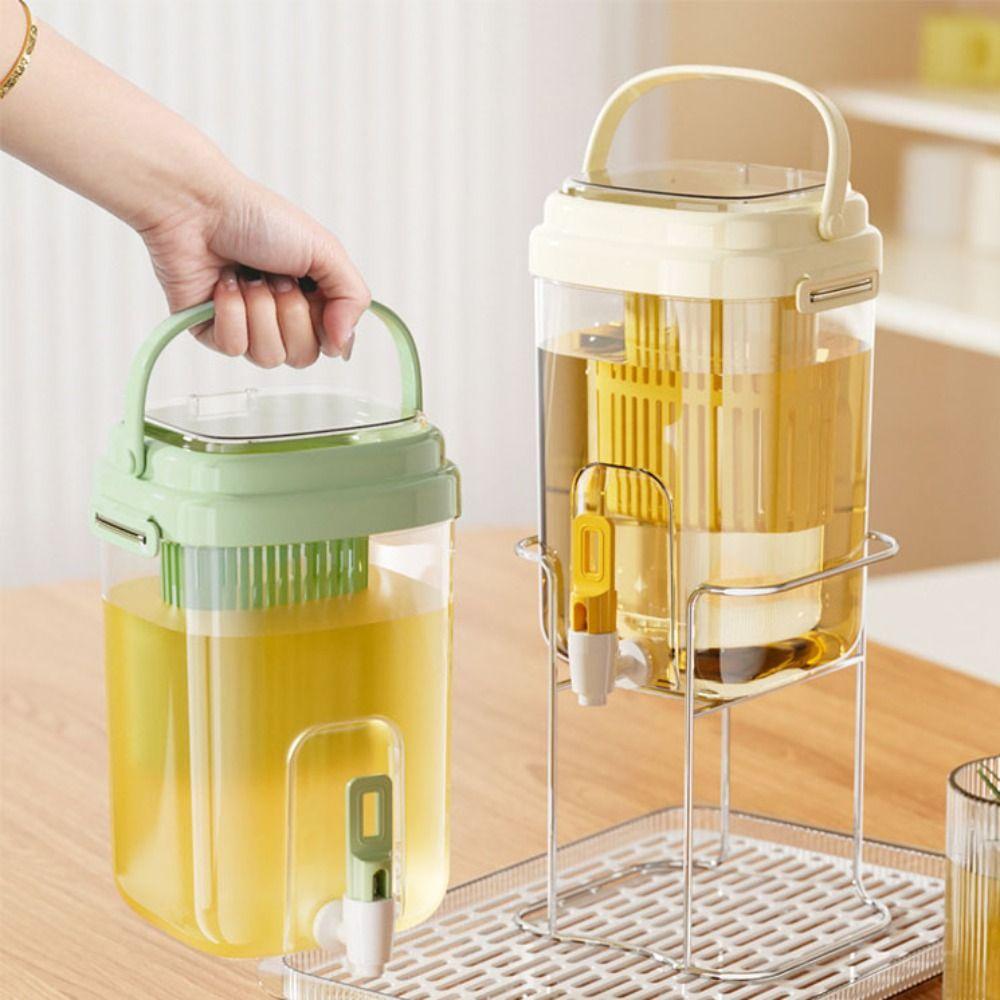 Foldable Handle Beverage Dispenser With Filter and Faucet Cold Water Jug Beverage Pitcher  Bar