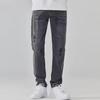 Men's Summer Washed Printed Wide-Leg Jeans: European & American Street Style
