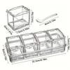 4pcs Clear Acrylic Spice Jar Set with Spoons - Space-Saving, Easy Access Seasoning Containers for Home & Restaurant Kitchens