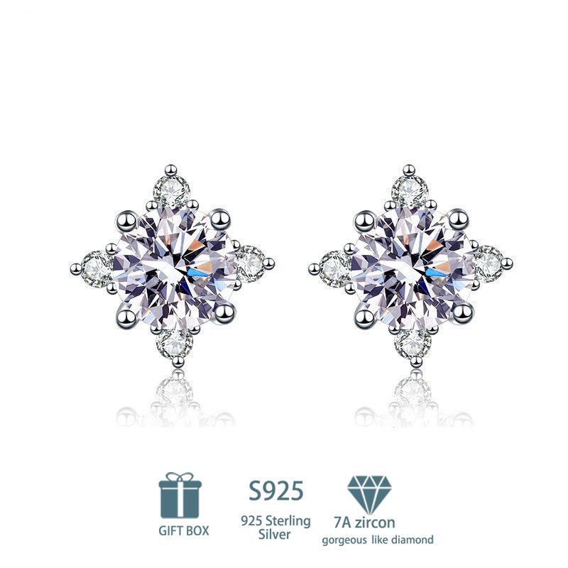 Tancise Klassische 925 Sterling Silber Rosa Gelb 7A Zirkon Ohrringe Tropfenohrringe für Frauen Hochzeit Party Geschenke