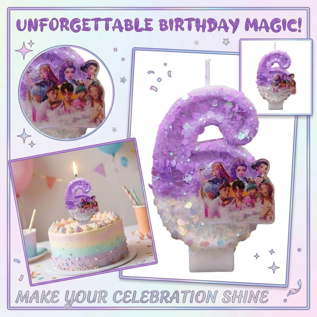 Fashion Cartoon Creative Birthday Candles Party Digital Candles