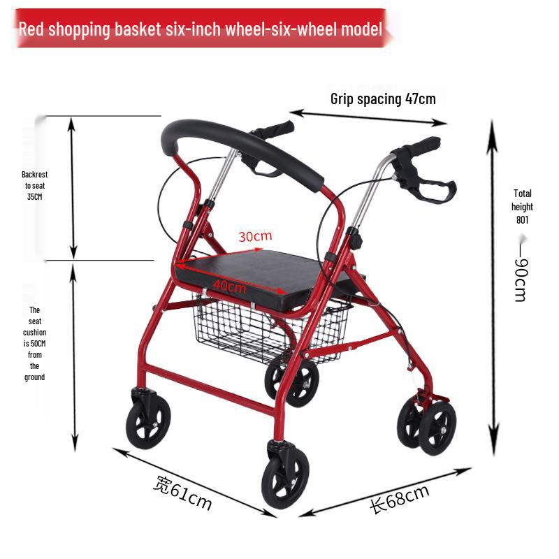 Rollator Walker with Seat & Basket for Elderly Mobility and Shopping