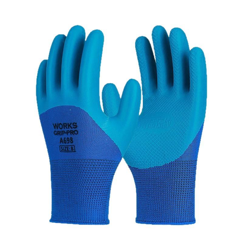 Strapazierfähige, rutschfeste, ölbeständige, latexbeschichtete Arbeitshandschuhe für Bau und Arbeitsschutz