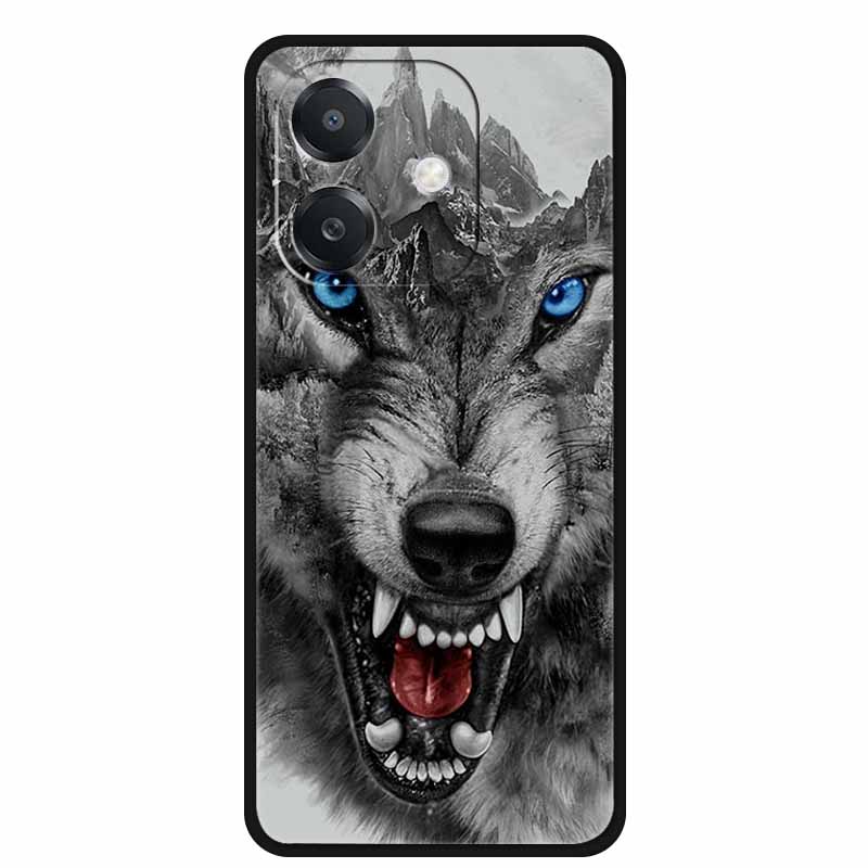 For OPPO A20 Case A 20 Phone Cover Lion Wolf Black Silicone Soft Back Cover Case For OPPO A40 A40m A60 5G Case A 40 A 60 Coque