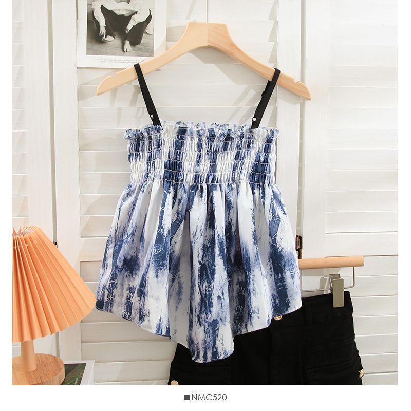 Women s Irregular Floral French Layered Camisole: Chic Niche Vest & Bandeau Top M 90-100