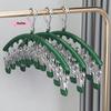 1PC Stainless Steel Clothes Drying Hanger with 10 Metal Clips Waterproof Laundry Airer Rack for Underwear Socks with Holder Hook