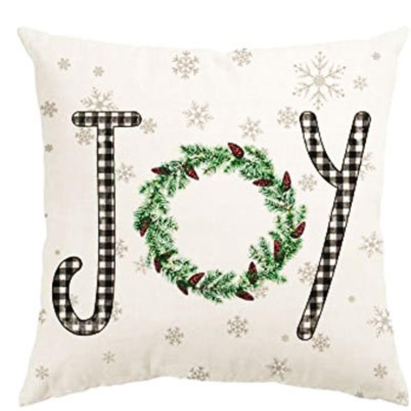 Christmas Pillow Cover Linen Printed Home Sofa Cushion Cover Living Room Bedroom Pillow Cover