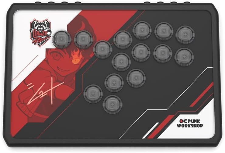 Punk Workshop PWS R14 Arcade Fighting Game Silent Shuto Controller, Leverless, Controller, Competition, Tournament, Esports, (R14 Model)