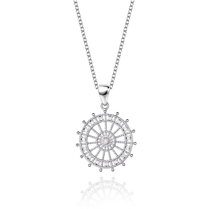 S925 Sterling Silver The Rudder Compass Necklace Europe And The United States Personality Temperament Anchor Jewelry Pendant