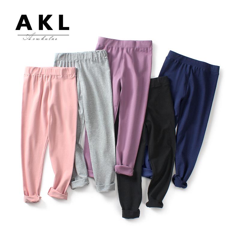 Girls' Korean Style Summer Leggings: Solid Color, Sports, Anti-Mosquito Pants for Older Kids.