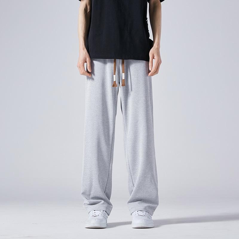 Mens Loose Straight Casual Long Sweatpants Trendy Versatile Daily Trousers