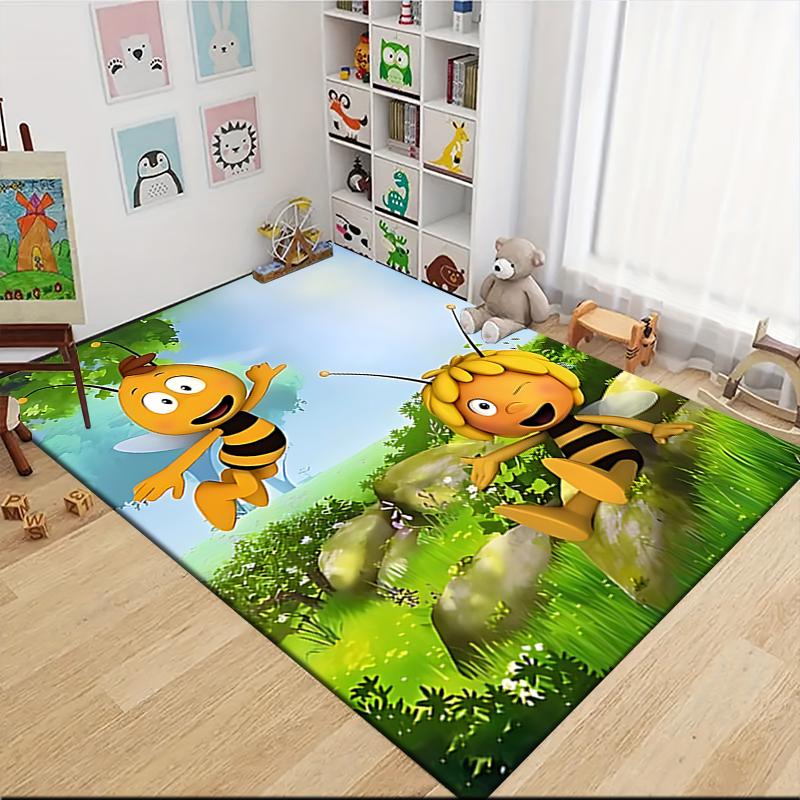 1Pc Bee Garden Carpet Rug Customizable Soft Washable Antislip Home Living Room Sofa Mats Personalized Rug 09173