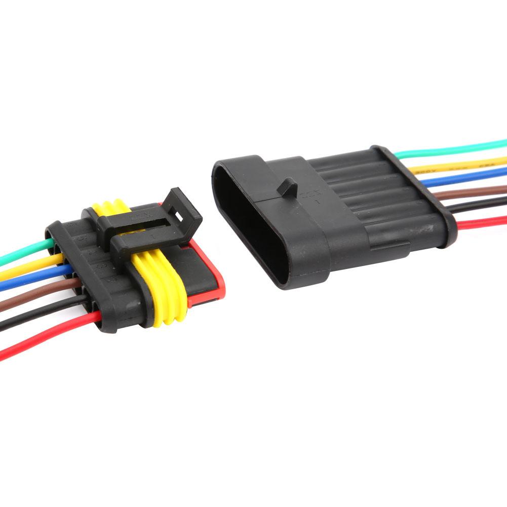 2 Sets 456 Pin Car Waterproof Electrical Connector Plug with Wire Cable6P
