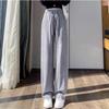 High-Waisted Pink Wide-Leg Pants for Women - Slimming, Casual, Spring/Autumn