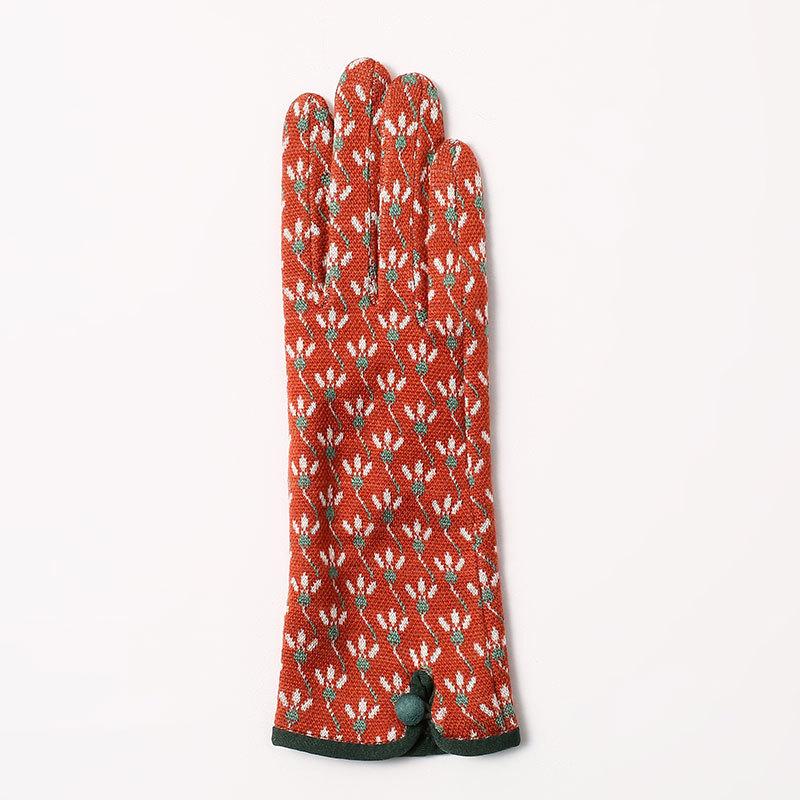 Women Autumn Winter Warm Touch Screen Thin Section Not Bloated Outdoor Cycling Drive Fashion Personality Leopard Elegant Gloves