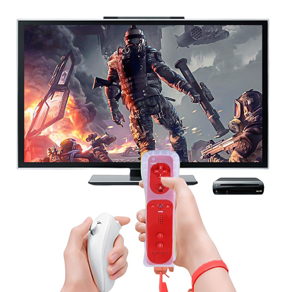 Controler de telecomandă fără fir 2 în 1 încorporat în mișcare Plus telecomandă Joystick Gamepad de înlocuire pentru consola Wii Wii U