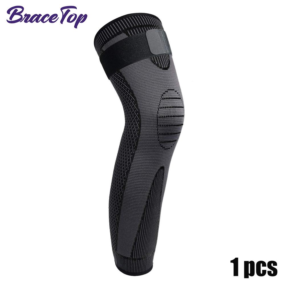 

Bracetop Anti-Slip Lengthen Knee Pad Long Lower Legs Sleeve Bandage Compression Knee Brace Running Sports Warmth Elastic Knee Protector M