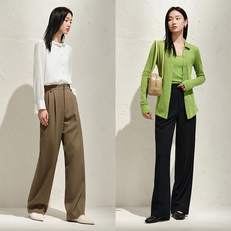 Jiuzi Anna Kou Chinese Style Commuting Loose Straight Leg Pants