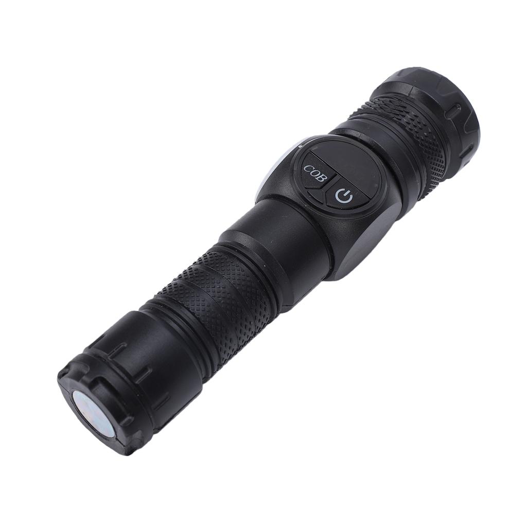 Rechargeable Flashlight High Luminous Flux Daul Light Source Telescopic Zoom Flashlight with Magnetic Base for Camping