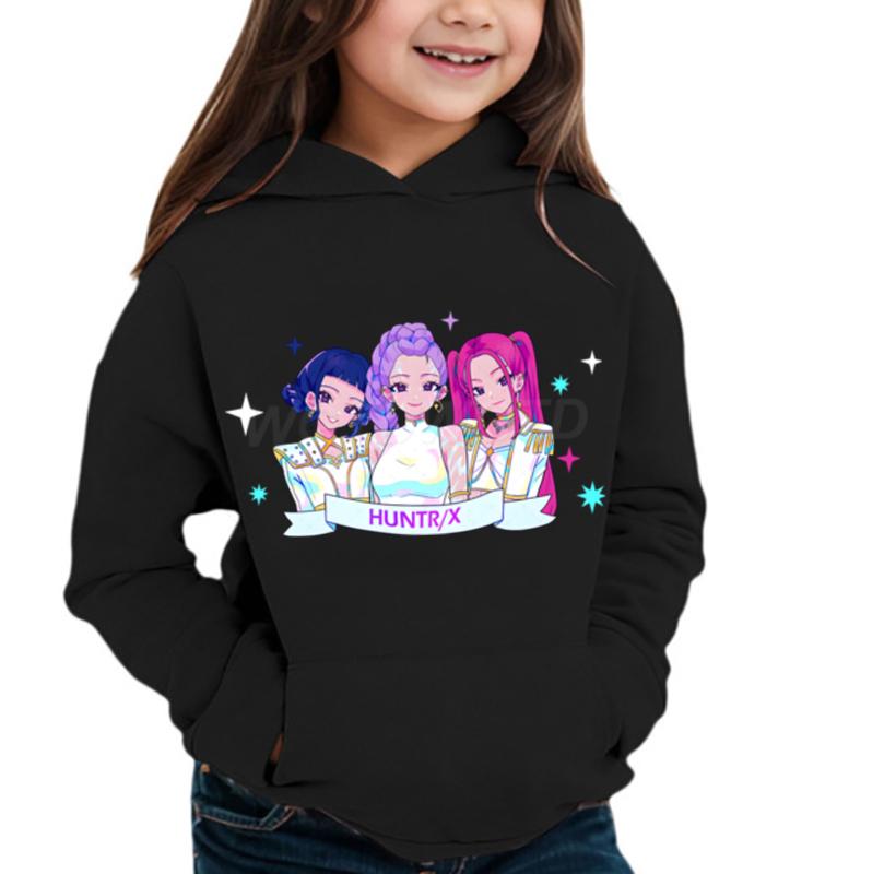 

K-pop Охотники на демонов Huntrix Детское худи Харадзюку Пуловер с длинным рукавом Детские топы K-pop Толстовка Охотники на демонов для девочек мальчиков 120