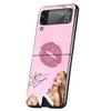 CR66 S-Sabrina C-Carpenter Cover Phone Case For Samsung Galaxy Z Flip 7 6 5 4 3 5G Flip7 Flip6 Flip5 Flip4 Flip3 Black Fundas Sh